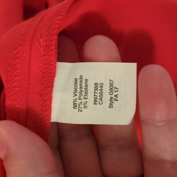 J Crew Factory Red fit and flare Strechy knit Structured Career Office Red dress - Picture 4 of 7